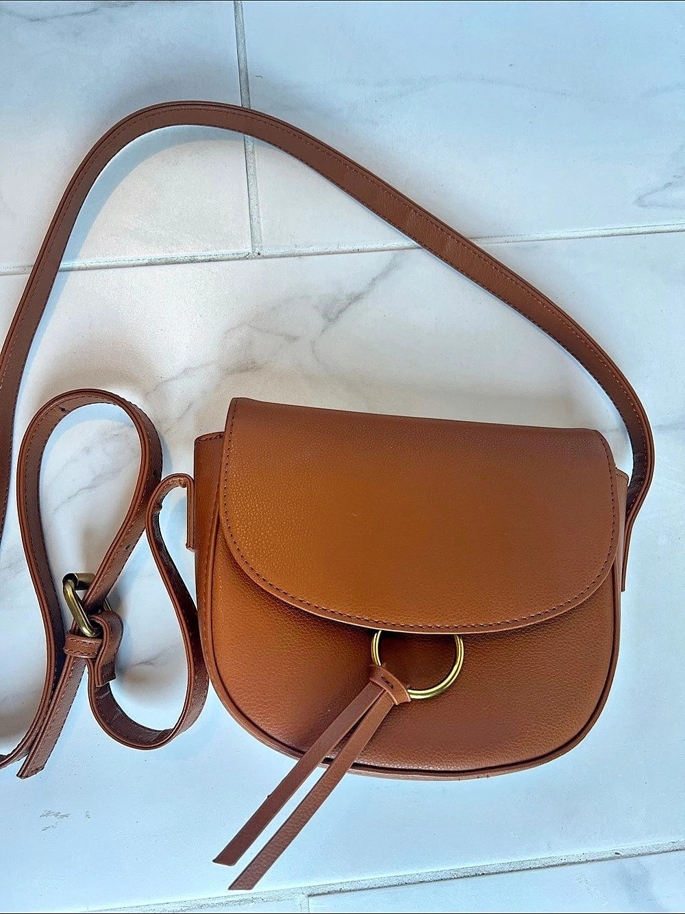 Brown JJ Winters Soft Saddle Crossbody Bag Brown